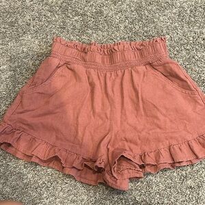 Pink ruffle shorts
